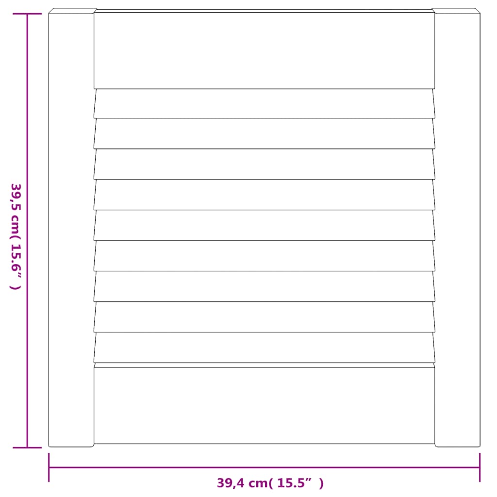 Anta con Design a Lamelle Bianca 39,5x39,4 cm in Legno di Pino | homemem39
