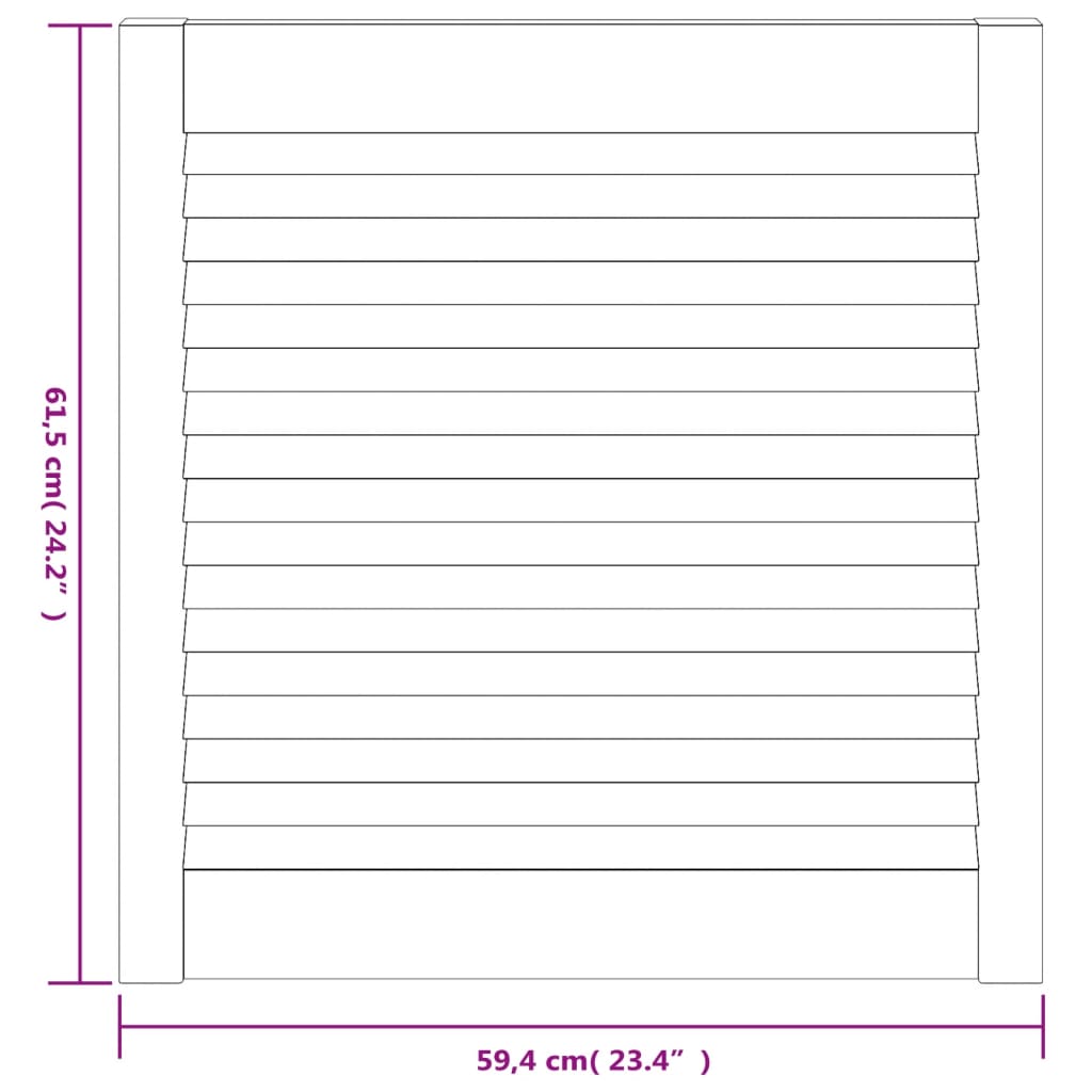 Ante a Lamelle Bianche 2 pz Bianche 61,5x59,4 cm Legno di Pino - homemem39