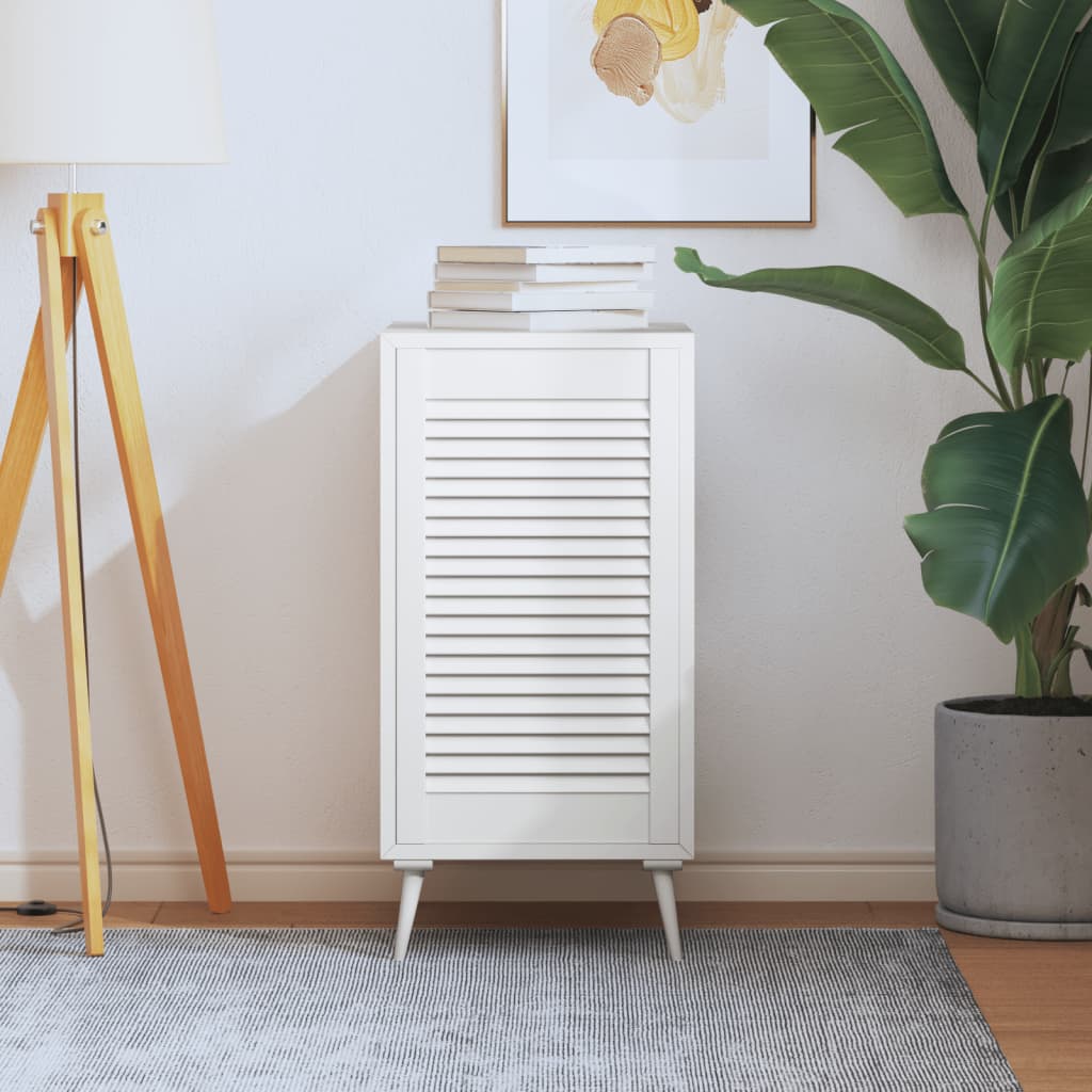 Anta con Design a Lamelle Bianca 69x39,4 cm in Legno di Pino - homemem39