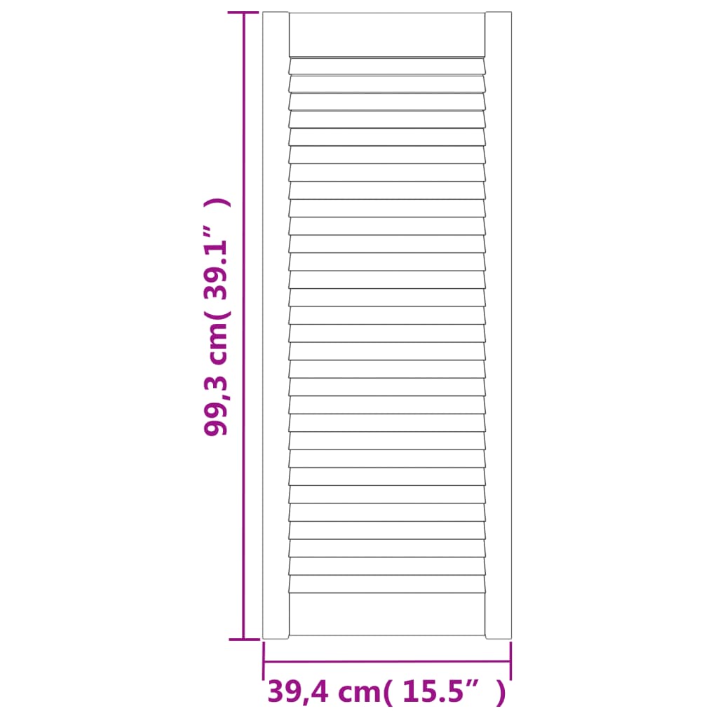 Ante a Lamelle 2 pz Bianche 99,3x39,4 cm in Legno di Pino - homemem39