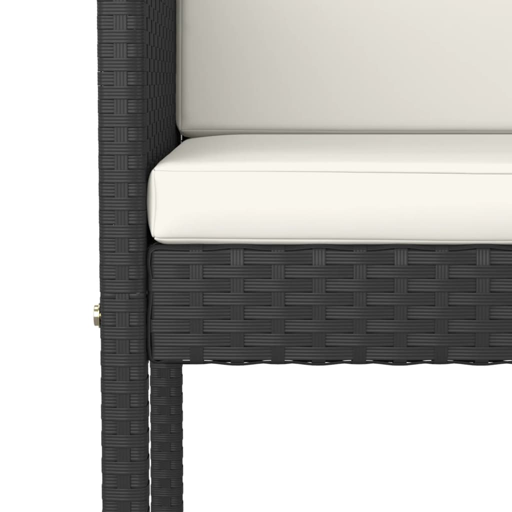 Sgabelli da Bar 4 pz con Cuscini Neri in Polyrattan - homemem39