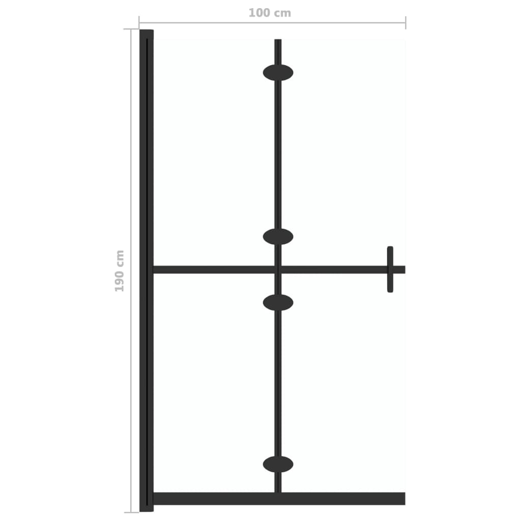 Parete per Doccia Walk-in Pieghevole in Vetro ESG 100x190 cm | homemem39