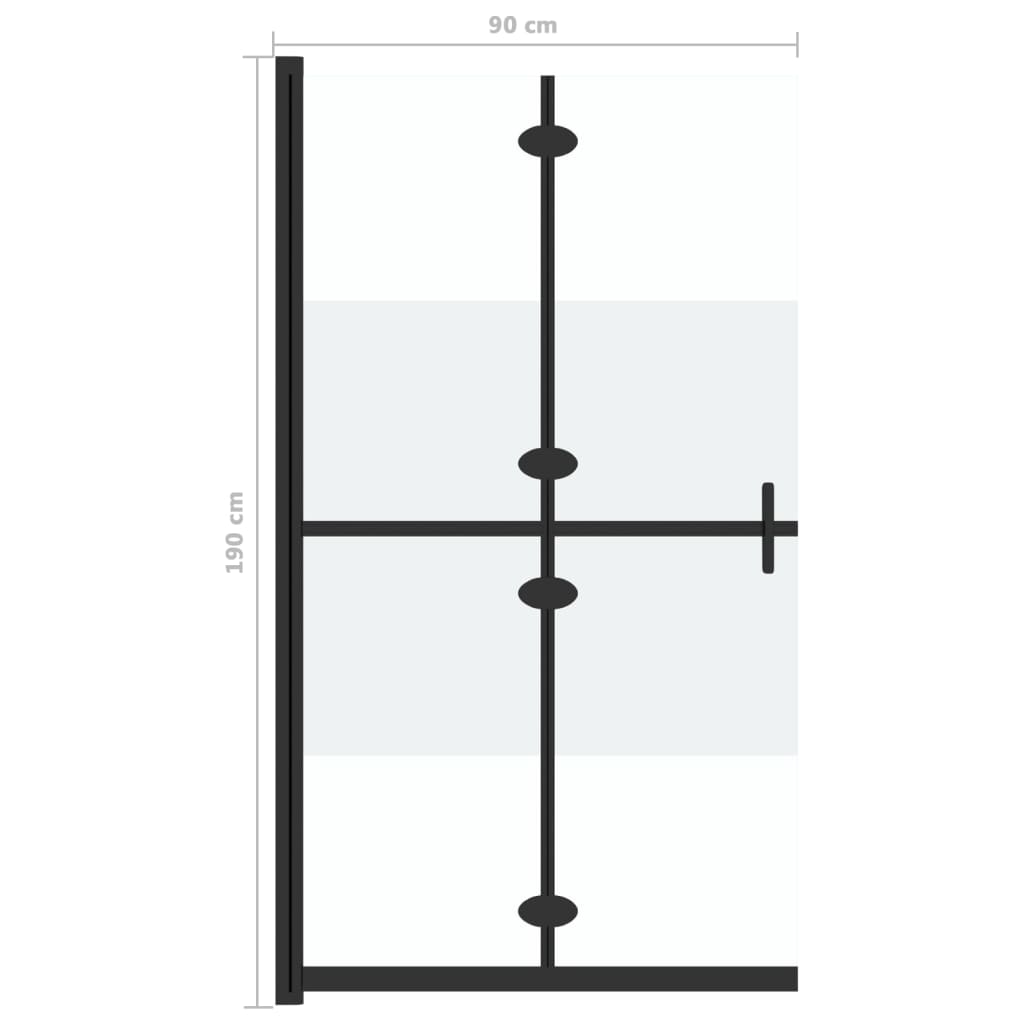 Parete per Doccia Walk-in Pieghevole in Vetro ESG 90x190 cm | homemem39
