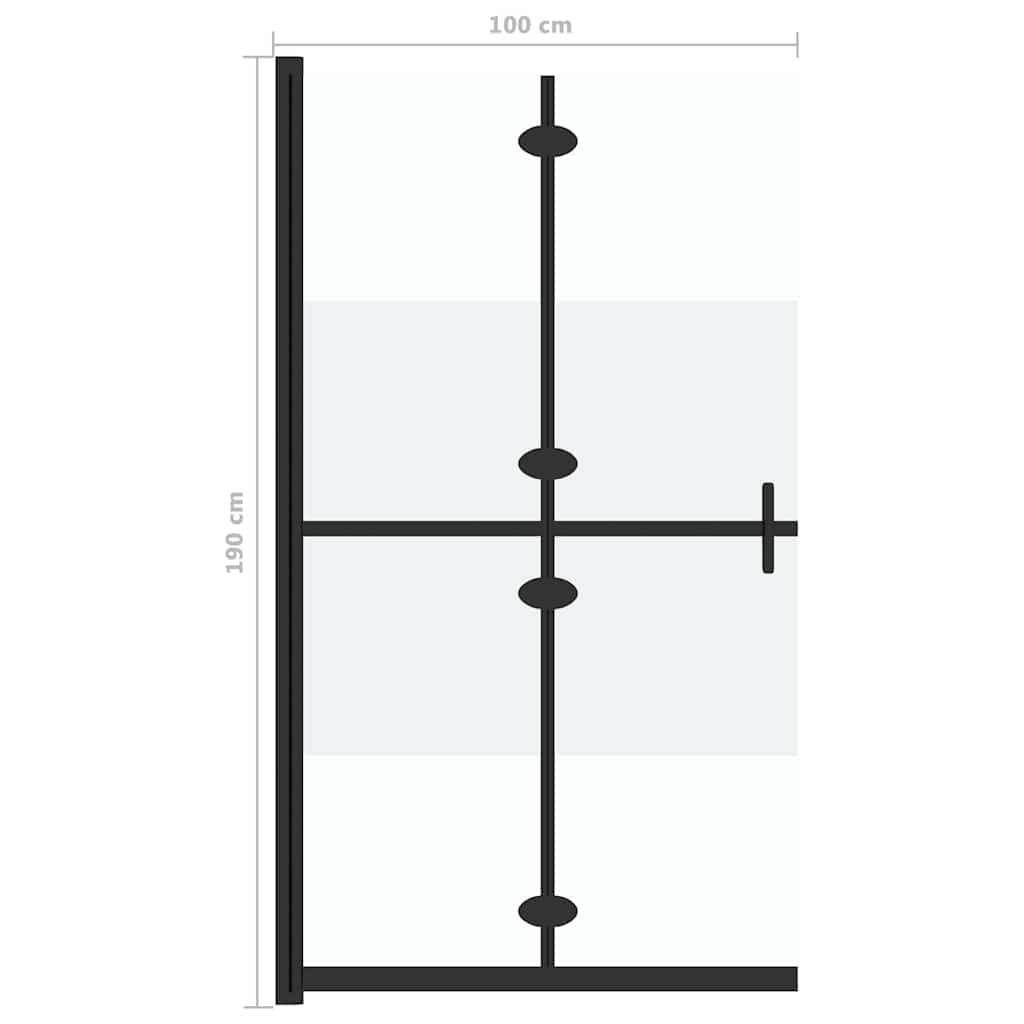 Parete per Doccia Walk-in Pieghevole in Vetro ESG 100x190 cm | homemem39