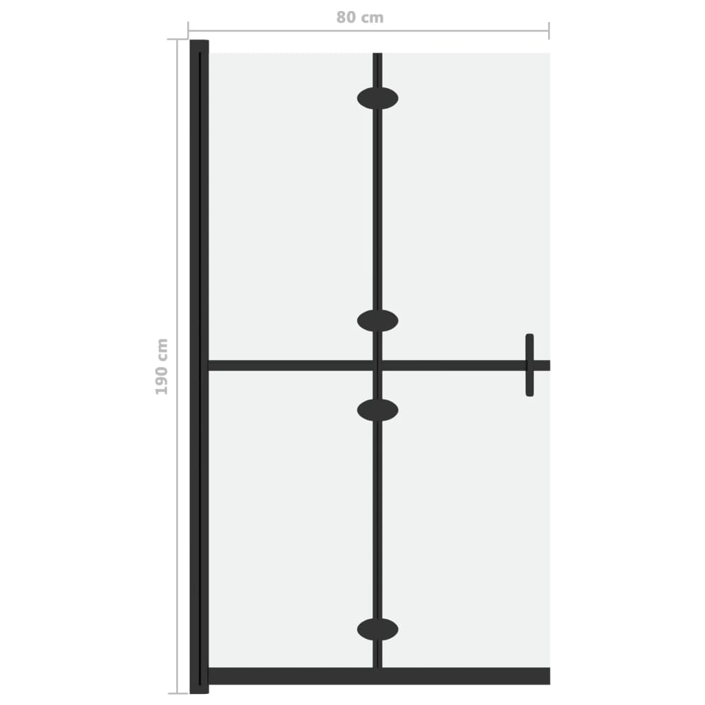 Parete per Doccia Walk-in Pieghevole in Vetro ESG 80x190 cm | homemem39