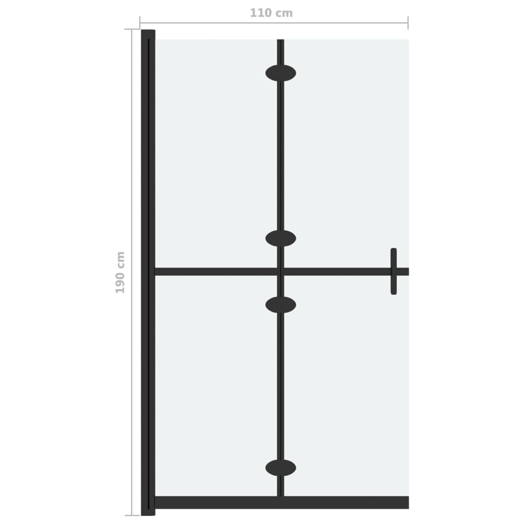 Parete per Doccia Walk-in Pieghevole in Vetro ESG 110x190 cm | homemem39