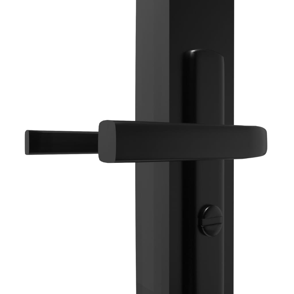 Porta da Interno ESG Vetro e Alluminio 83x201,5 cm Nera - homemem39