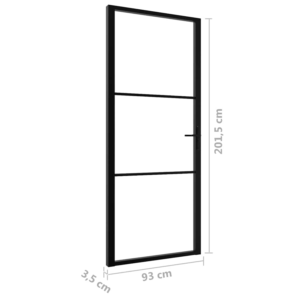 Porta da Interno ESG Vetro e Alluminio 93x201,5 cm Nera - homemem39