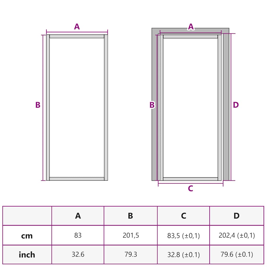 Porta da Interno ESG Vetro e Alluminio 83x201,5 cm Nera - homemem39
