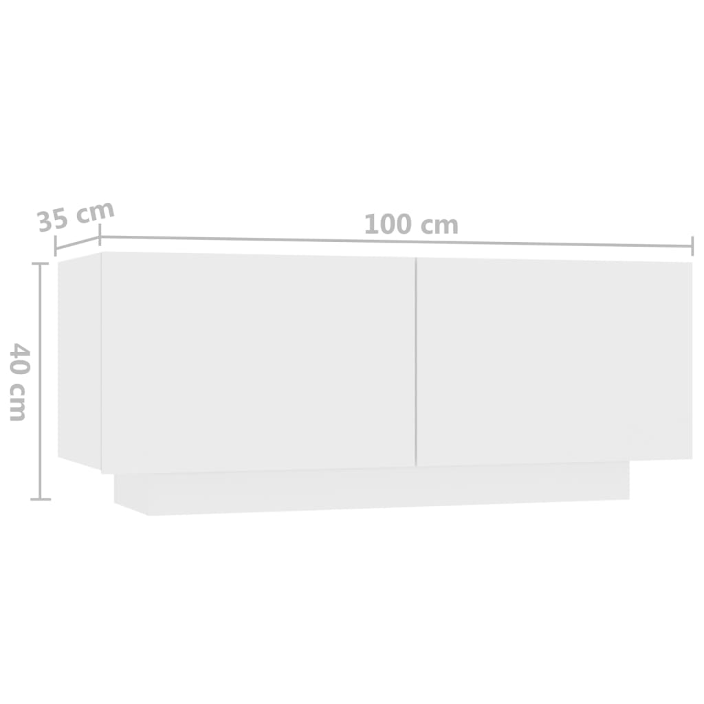 Comodino Bianco 100x35x40 cm in Legno Multistrato | homemem39