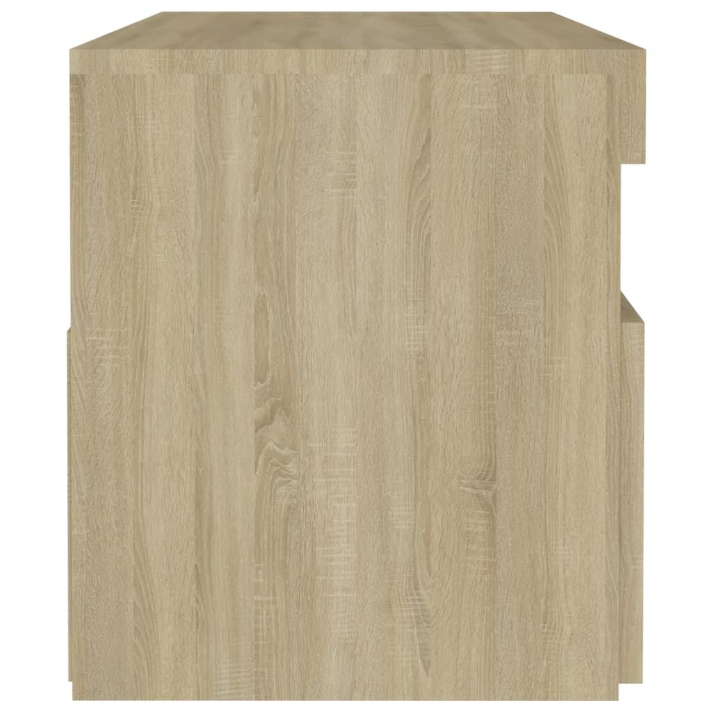Comodini con Luci LED 2 pz Rovere Sonoma 60x35x40 cm