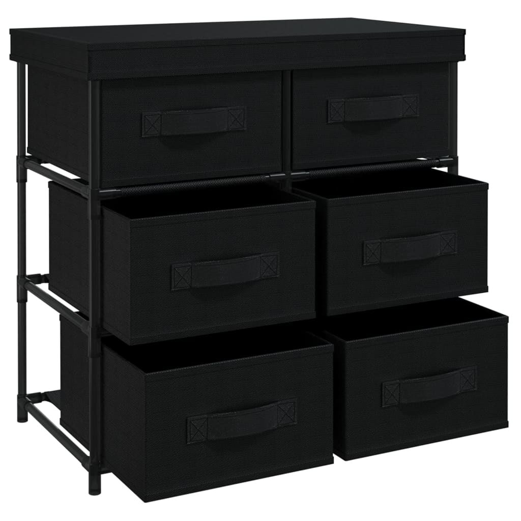 Armadietto con 6 Cassetti 55x29x55 cm Nero in Acciaio - homemem39