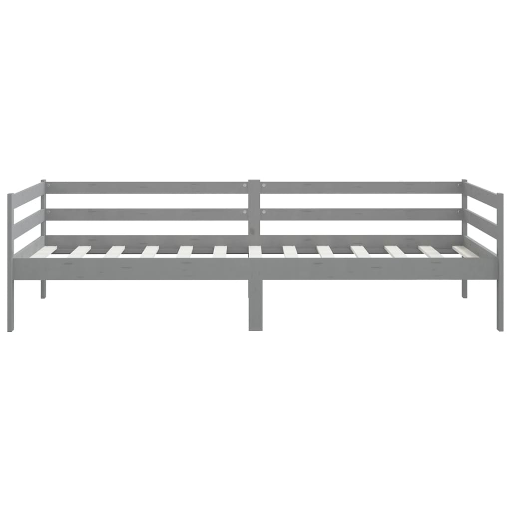 Dormeuse Grigia in Legno Massello di Pino 90x200 cm - homemem39