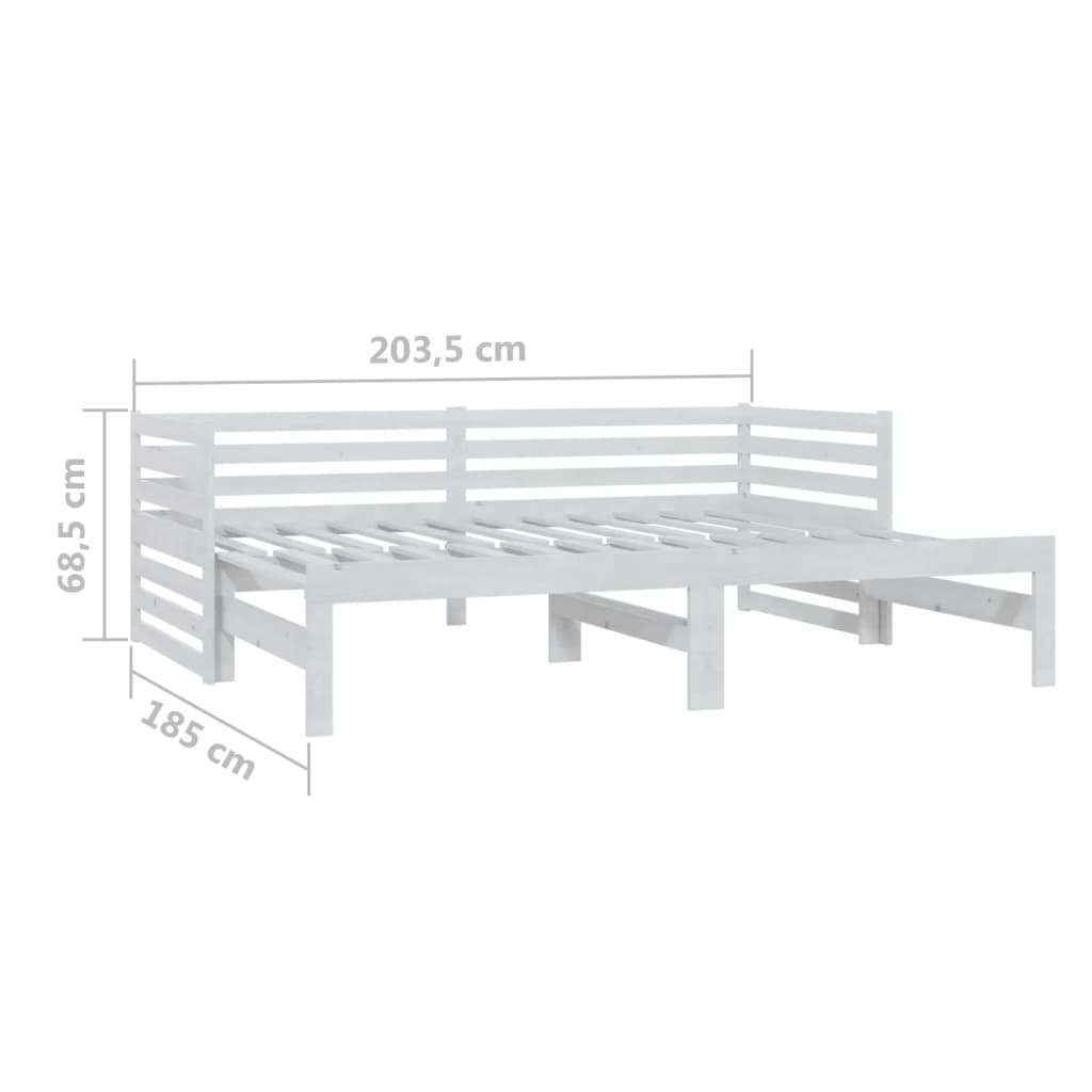 Dormeuse Estraibile Bianca in Massello di Pino 2x(90x200) cm | homemem39