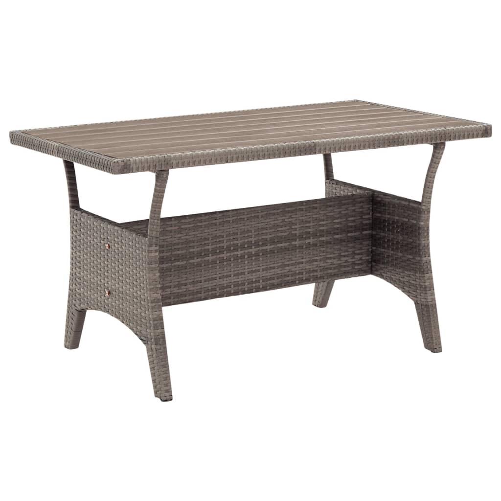 Tavolo da Giardino Grigio 120x70x66 cm in Polyrattan - homemem39