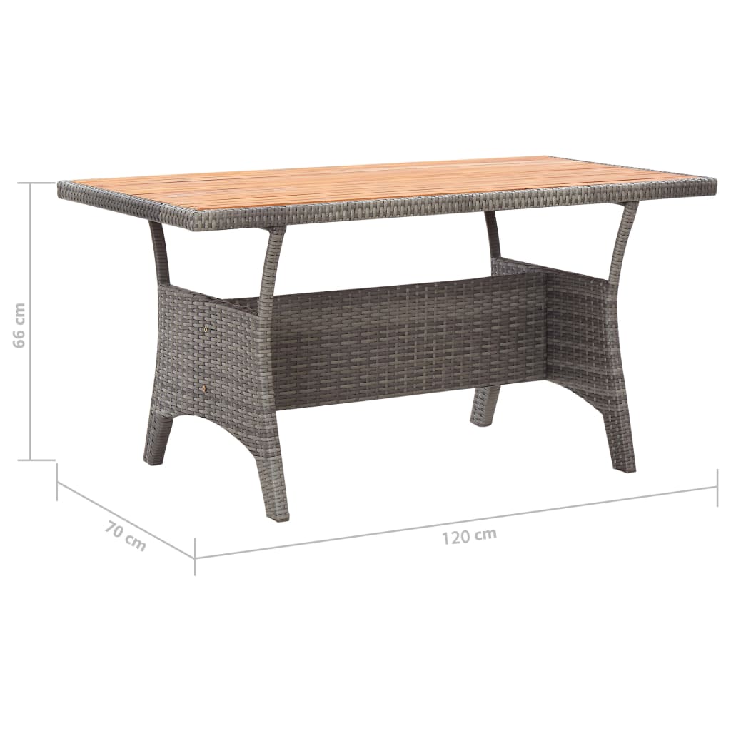 Tavolo da Giardino Grigio 120x70x66 cm Legno Massello di Acacia - homemem39
