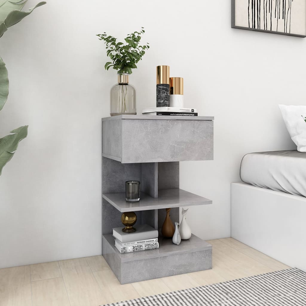 Comodini 2 pz Grigio Cemento 40x35x65 cm - homemem39