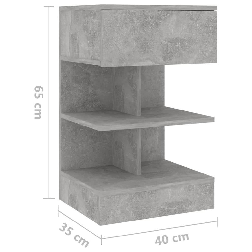 Comodini 2 pz Grigio Cemento 40x35x65 cm - homemem39