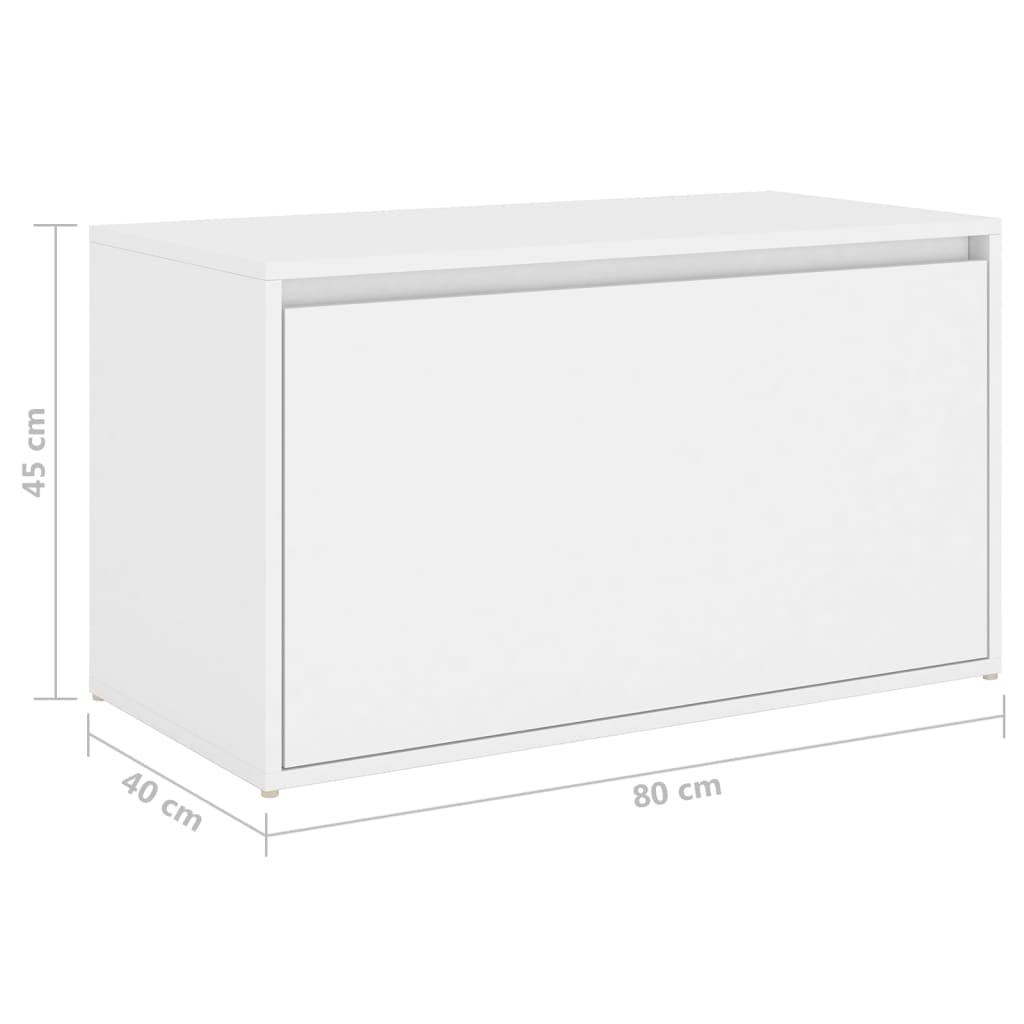 Panca da Ingresso 80x40x45 cm Bianca in Legno Multistrato