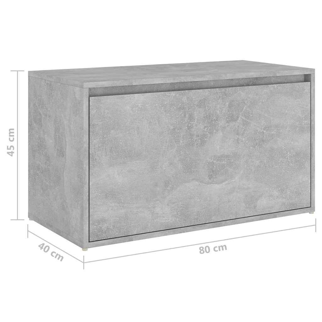 Panca da Ingresso 80x40x45 cm Grigio Cemento Legno Multistrato