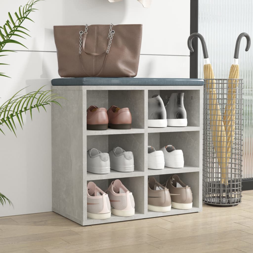 Scarpiera Grigio Cemento 52,5x30x50 cm - homemem39