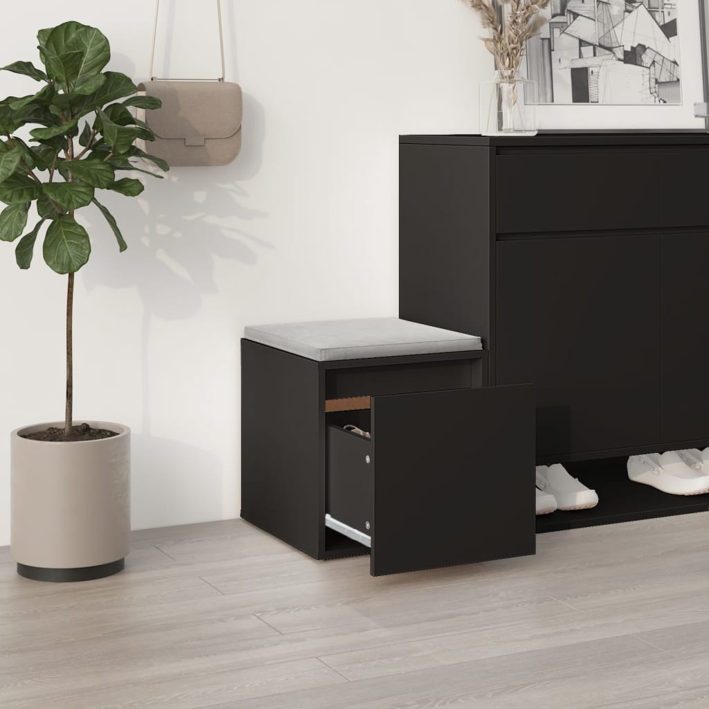 Cassetto Contenitore Nero 40,5x40x40 cm in Legno Multistrato - homemem39