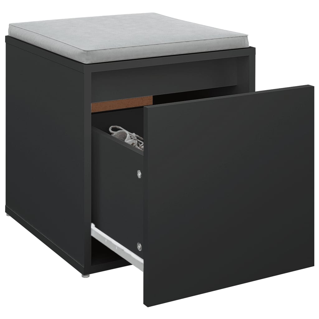 Cassetto Contenitore Nero 40,5x40x40 cm in Legno Multistrato - homemem39