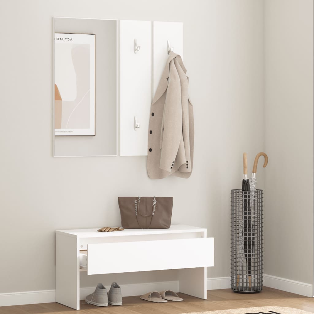 Set di Mobili da Corridoio Bianco in Legno Multistrato - homemem39