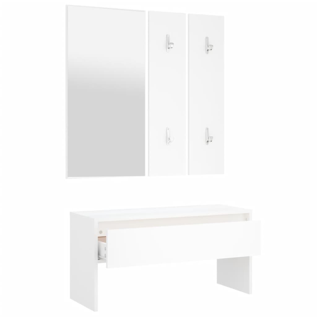 Set di Mobili da Corridoio Bianco in Legno Multistrato - homemem39