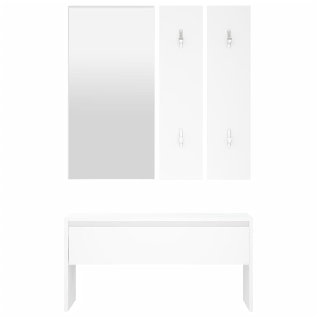 Set di Mobili da Corridoio Bianco in Legno Multistrato - homemem39