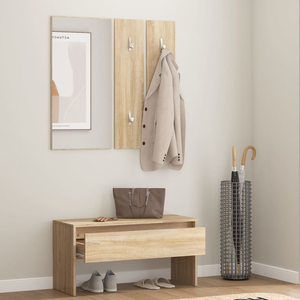 Set di Mobili da Corridoio Rovere Sonoma in Legno Multistrato - homemem39