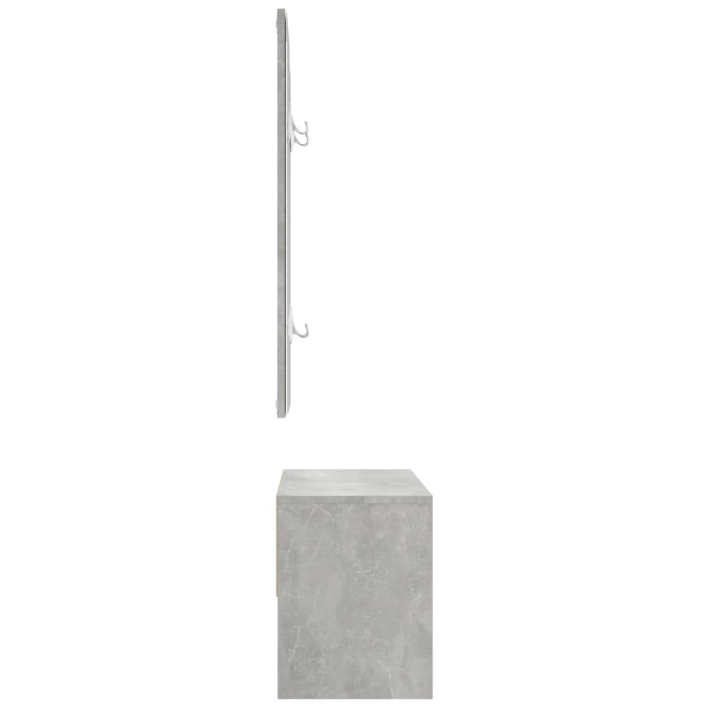 Set di Mobili da Corridoio Grigio Cemento in Legno Multistrato - homemem39