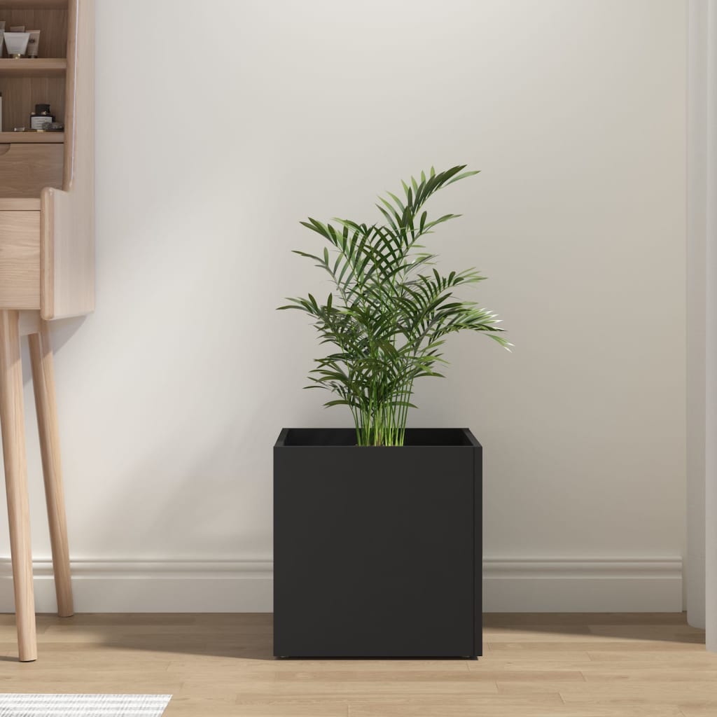 Fioriera Nera 40x40x40 cm in Legno Multistrato - homemem39