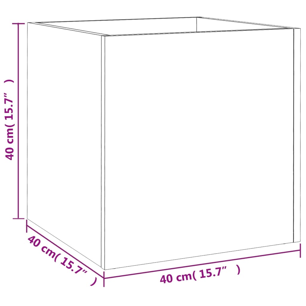 Fioriera Nera 40x40x40 cm in Legno Multistrato - homemem39