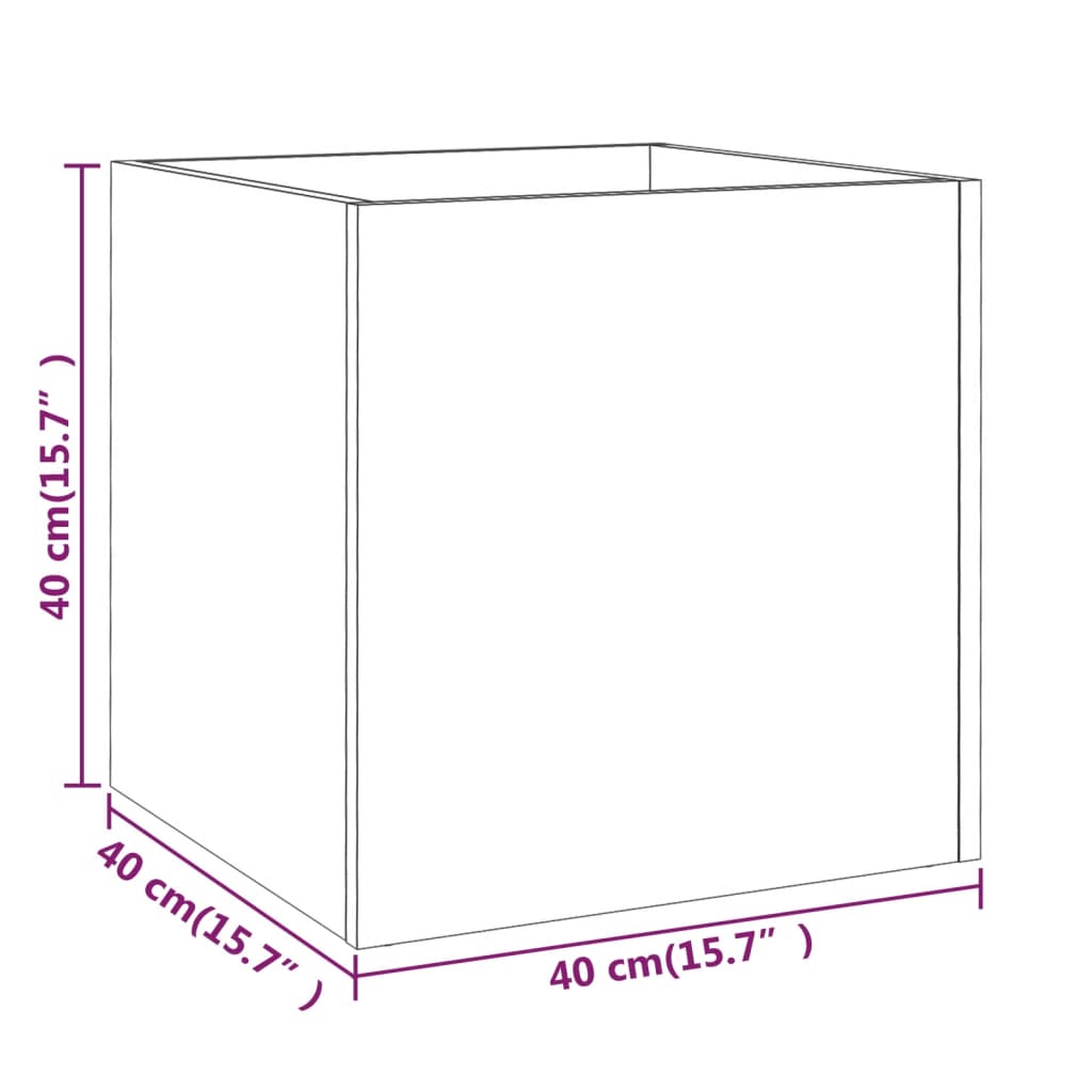 Fioriera Bianco Lucido 40x40x40 cm in Legno Multistrato | homemem39