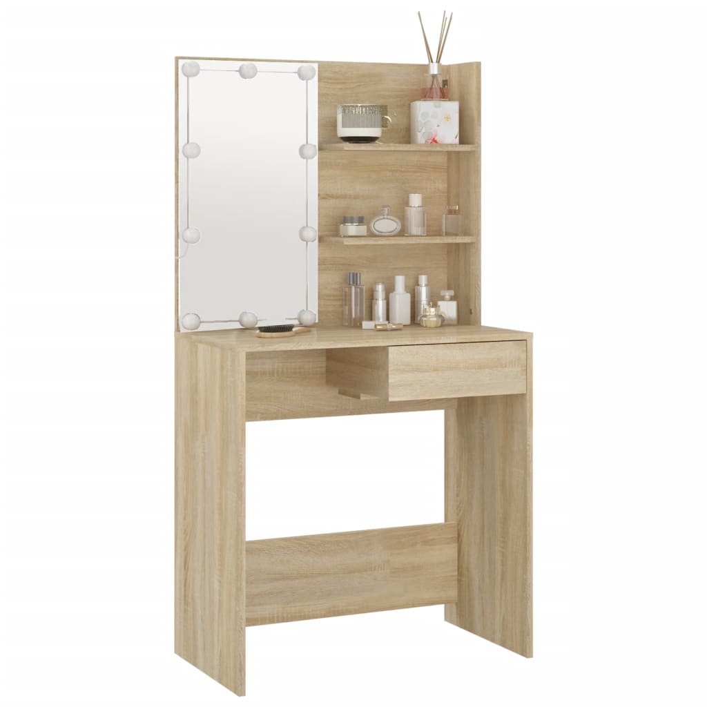Toeletta con LED Rovere Sonoma 74,5x40x141 cm - homemem39