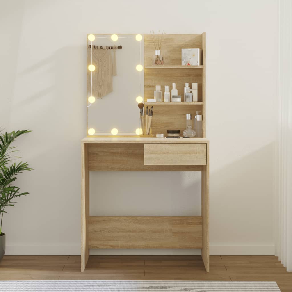 Toeletta con LED Rovere Sonoma 74,5x40x141 cm - homemem39
