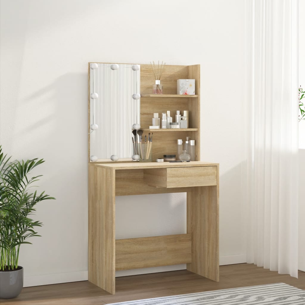 Toeletta con LED Rovere Sonoma 74,5x40x141 cm - homemem39