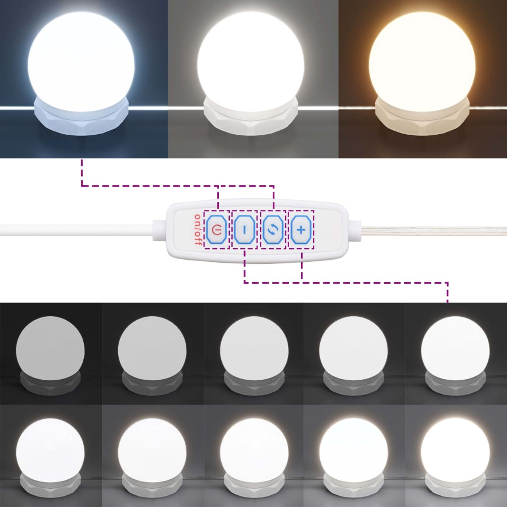 Mobile a Specchio con LED Bianco 60x31,5x62 cm | homemem39