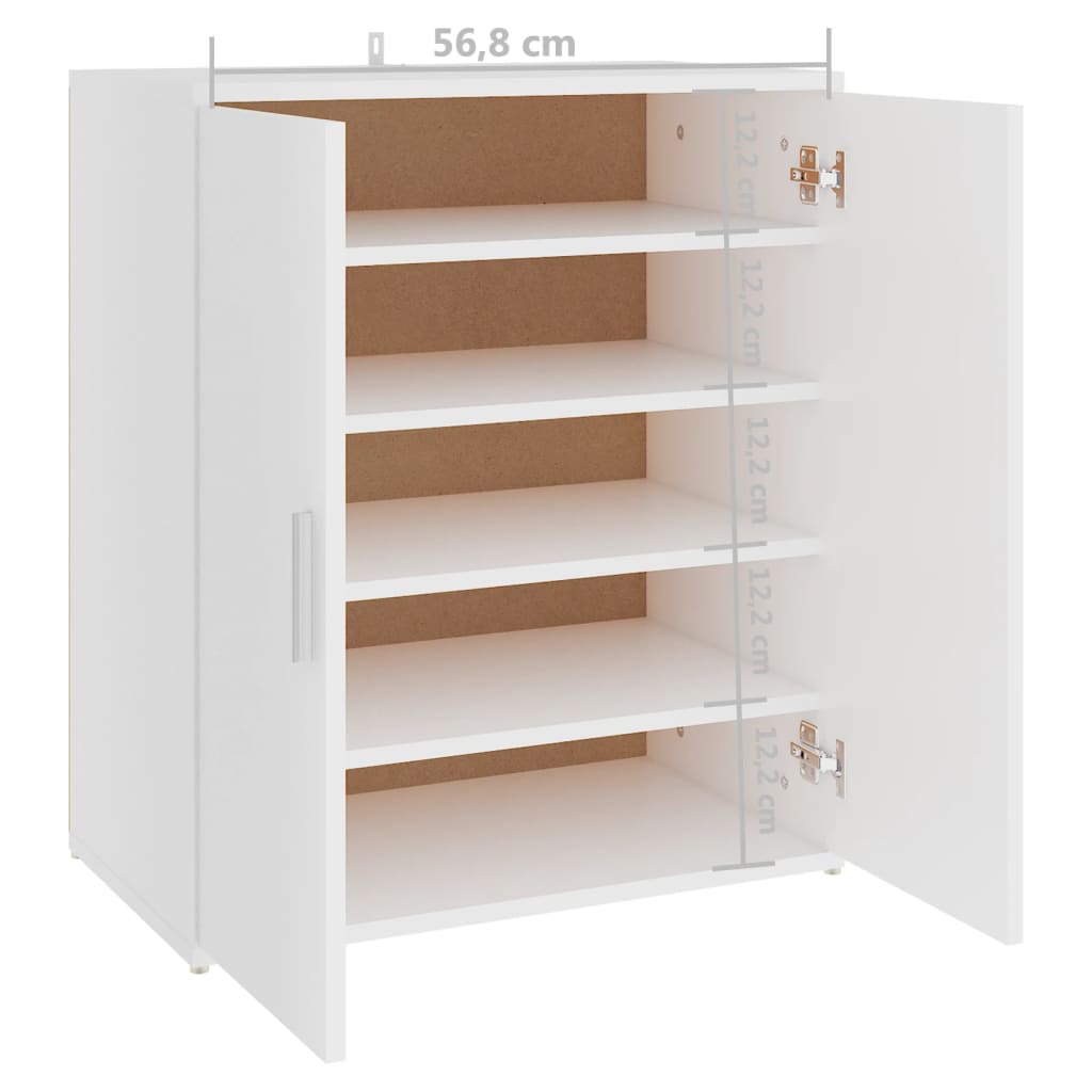 Scarpiera Bianca 60x35x70 cm in Truciolato - homemem39