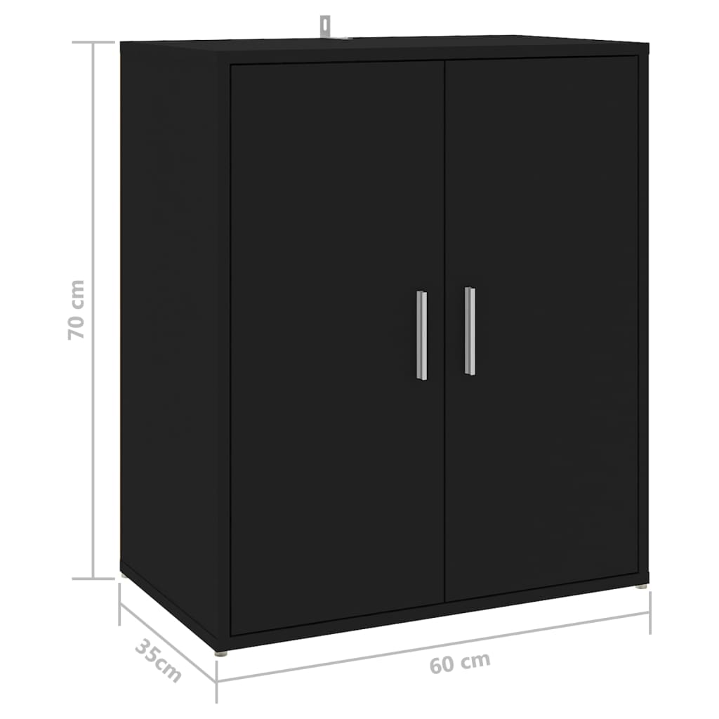 Scarpiera Nera 60x35x70 cm in Truciolato - homemem39