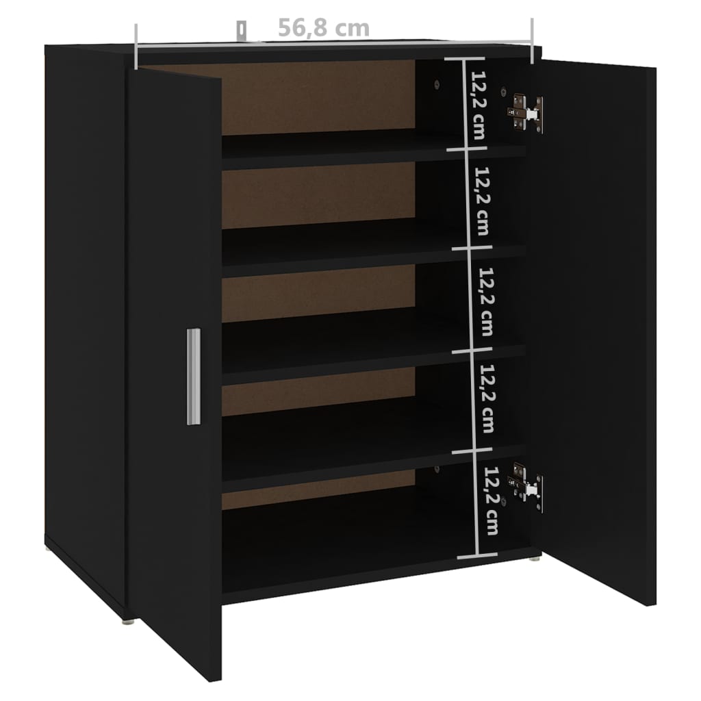 Scarpiera Nera 60x35x70 cm in Truciolato - homemem39