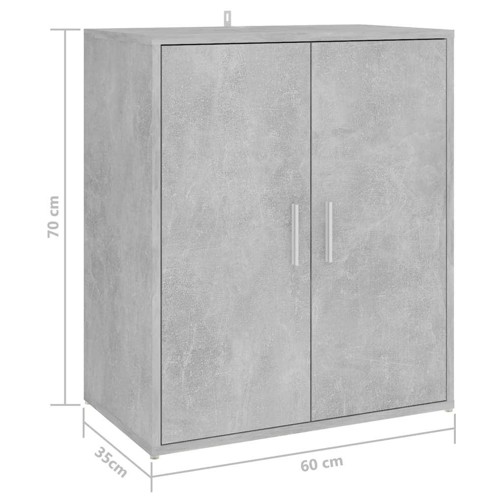 Scarpiera Grigio Cemento 60x35x70 cm in Truciolato - homemem39