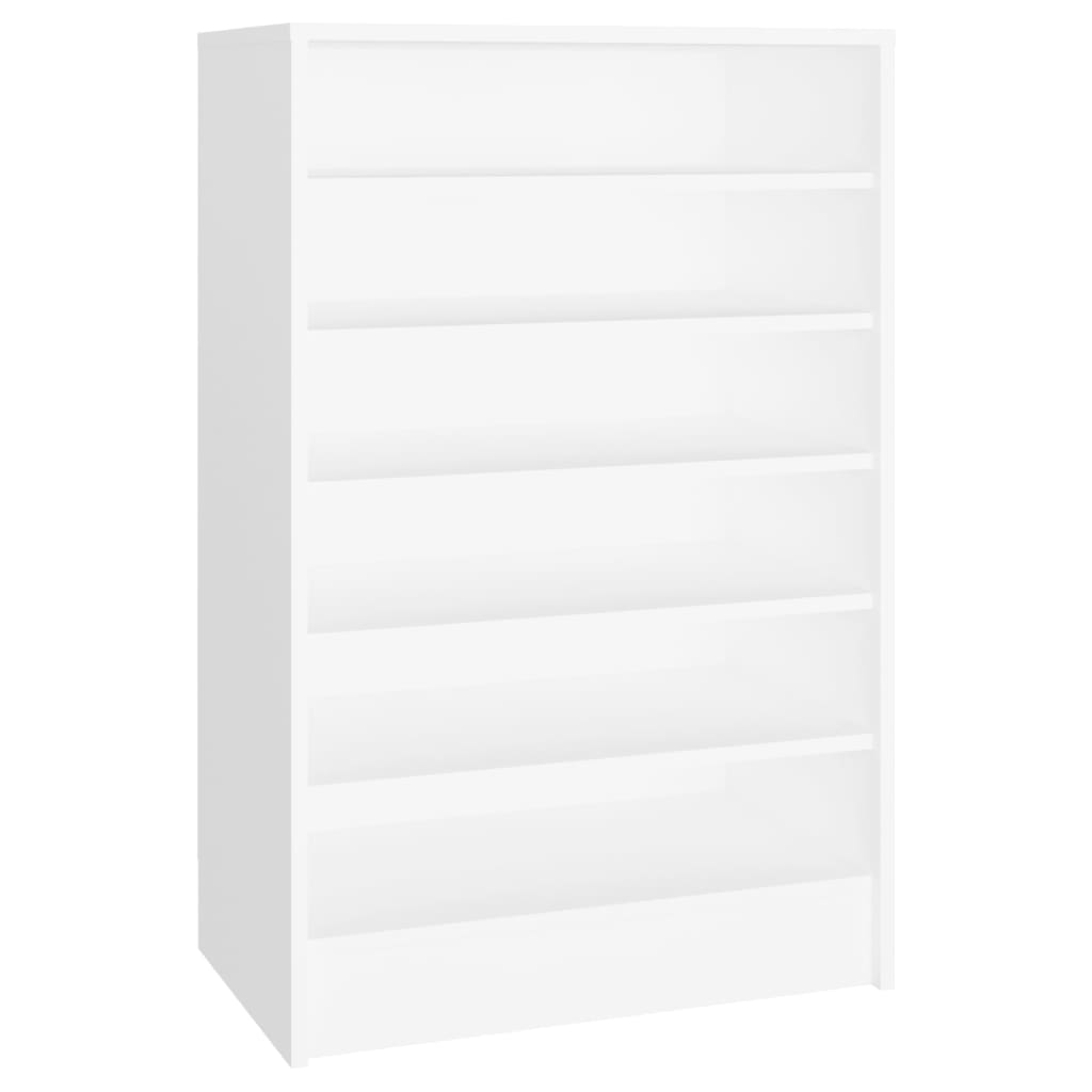 White shoe rack 60x35x92 cm in chipboard