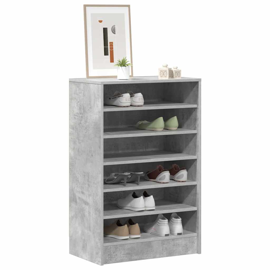 Scarpiera Grigio Cemento 60x35x92 cm in Truciolato