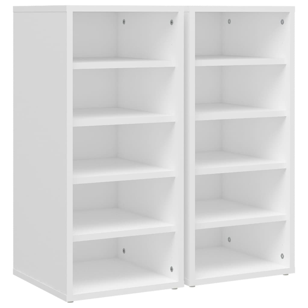 Shoe racks 2 pcs White 31.5x35x70 cm in chipboard