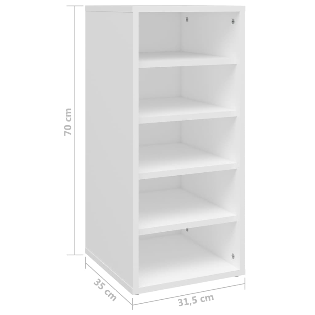 Shoe racks 2 pcs White 31.5x35x70 cm in chipboard