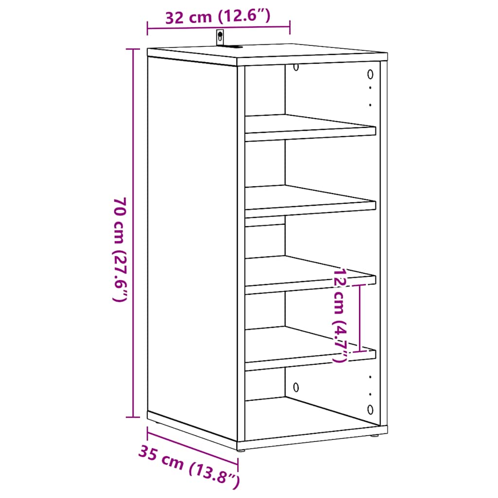 Scarpiera Nera 31,5x35x70 cm in Truciolato - homemem39