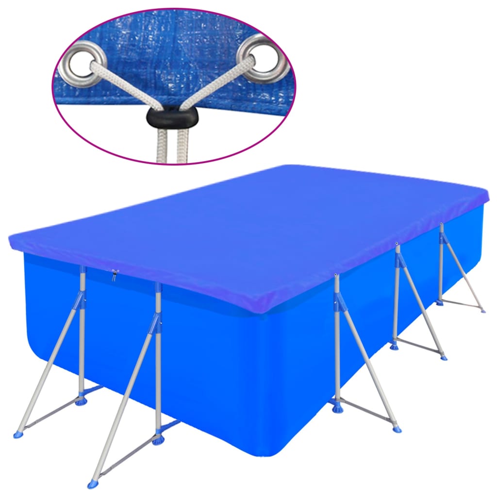 Coperture per Piscina 2 pz PE Rettangolari 90 g/mq 394x207 cm - homemem39