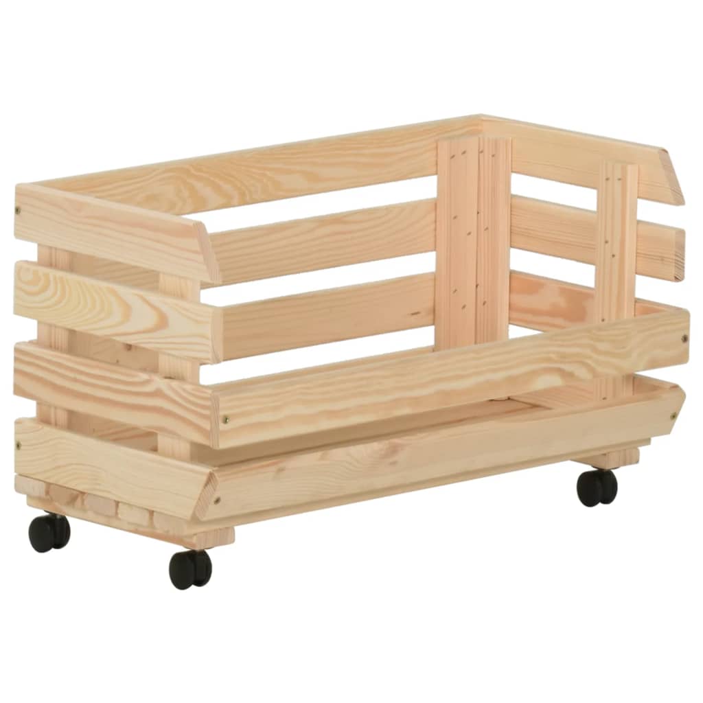 Carrello Portaverdure 37x30x80 cm in Legno Massello di Pino - homemem39